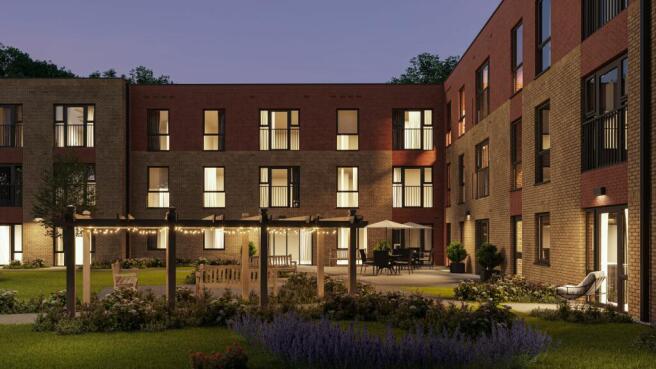 An artist's impression of Jennings Grange (dusk exterior view) - Idle